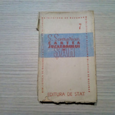 CARTEA JUCATORULUI DE SAH - Sergiu Samarian - Editura de Stat, 1946, 274 p.