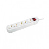 Prelungitor Ceramic 10m, 5 Prize, Impamantare, Intrerupator, IPEE, Cablu 3x1mm2, Alb