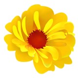 Cumpara ieftin Sticker decorativ, Floare, Galben, 60 cm, 10406ST