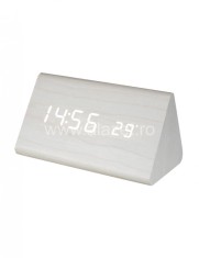 Desteptator digital LED, alb, lemn HOME OC 07