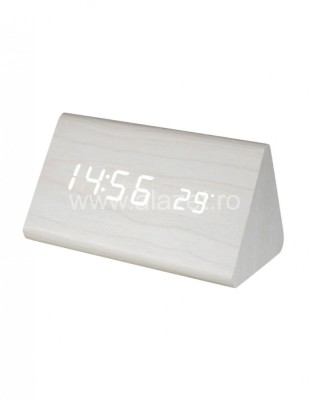 Desteptator digital LED, alb, lemn HOME OC 07 foto