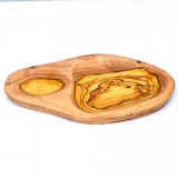 Platou Olive 2 compartimente din lemn de măslin