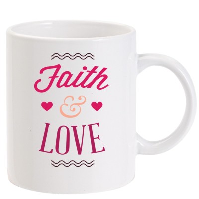 Cana alba personalizata Faith and Love, INOVATIX&amp;reg;. 330 ml foto