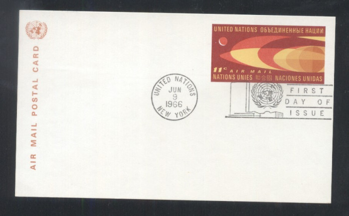 UN New York 1966 Definitives Postcard unused FDC UN.263
