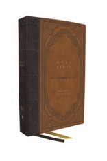 KJV Bible, Giant Print Thinline Bible, Vintage Series, Leathersoft, Brown, Red Letter, Comfort Print: King James Version: King James Version