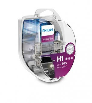 Set de 2 becuri H1 PHILIPS 12V 55W P14,5s VISION PLUS