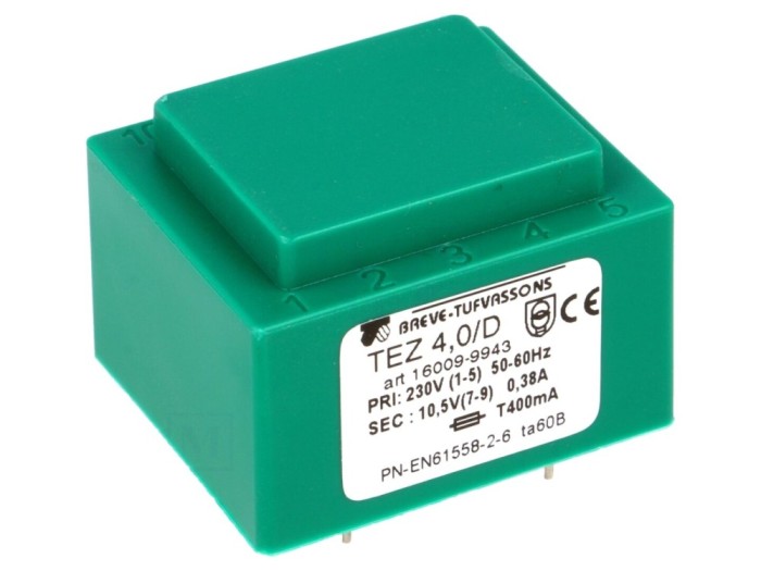 Transformator &icirc;ncapsulat 4VA 10,5V PCB