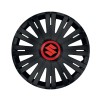 Set 4 capace roti Negre Cu Inel Rosu Active R16 Compatibil Cu Suzuki, Autohelix MSA