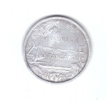 Moneda Polinezia Franceza 2 francs/franci 1983, stare buna, curata, cu urme de tragere de la matrita, Australia si Oceania, Aluminiu