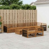 Cumpara ieftin Set de canapele de exterior 9 buc. 8-Locuri natural