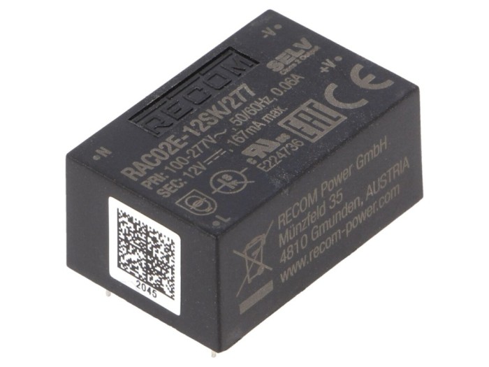 Convertor AC/DC 2W 12V pentru PCB