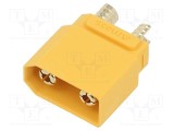 Conector alimentare DC XT90 tată PIN 2 AMASS pentru PCB THT