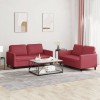 VidaXL Set de canapele cu perne, 2 piese, roșu vin, piele ecologică