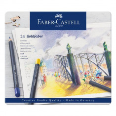 Set 24 Creioane Colorate Permanente Faber-Castell Goldfaber, Diverse Culori, Creioane Faber Castell Goldfaber, Creioane Colorate, Faber Castell Goldfa