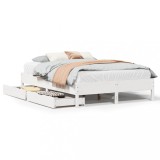 Cumpara ieftin Cadru de pat fara saltea, alb, 120x200 cm, lemn masiv pin