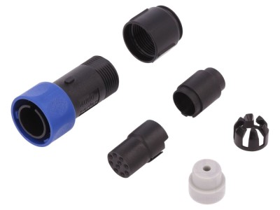 Conector circular mamă 10 pini, pe cablu foto