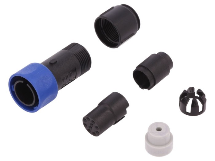 Conector circular mamă 10 pini, pe cablu