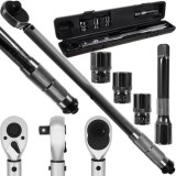 Cumpara ieftin Cheie dinamometrica 28-210Nm 1/2 si 3 capete suplimentare 17/19/21 mm cutie depozitare inclusa