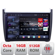 Navigatie VW Polo 2014- Edotec Kit-655 8 core QLED 2K 16+512 360 Android Waze USB Navigatie Internet Youtube Radio CarStore Technology