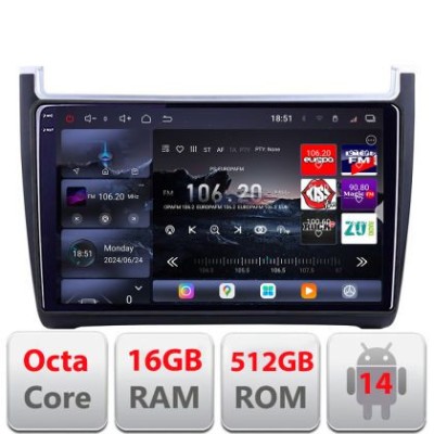 Navigatie VW Polo 2014- Edotec Kit-655 8 core QLED 2K 16+512 360 Android Waze USB Navigatie Internet Youtube Radio CarStore Technology foto