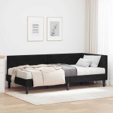 Cumpara ieftin Cadru de pat coltar cu saltea 2 buc. Negru 80 x 200 cm Catifea