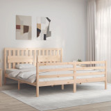 vidaXL Cadru de pat cu tăblie Super King Size, lemn masiv 3194326