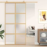 Cumpara ieftin Ușă glisantă, auriu, 102,5x205 cm, sticlă ESG mată și aluminiu