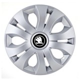 Set 4 capace roti Top Gray pentru gama Skoda Nou Alb-Negru, R14