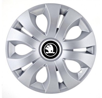 Set 4 capace roti Top Gray pentru gama Skoda Nou Alb-Negru, R17 foto