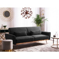 Canapea Amadeo 211x83x85 cm Rabatabila Catifea Negru (cod AF 2401-51)