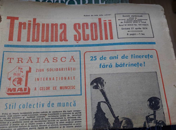 Revista TRIBUNA ȘCOLII - 27 aprilie 1974