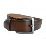 Curea barbati, casual, eleganta, din piele naturala, maro, latime 4 cm - CK118M