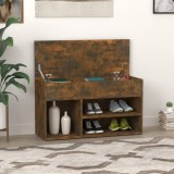 VidaXL Bancă pentru pantofi stejar fumuriu 80x30x45 cm lemn prelucrat