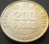 Cumpara ieftin Moneda exotica 200 PESOS - COLUMBIA, anul 2008 *cod 3430, America Centrala si de Sud