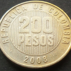 Moneda exotica 200 PESOS - COLUMBIA, anul 2008 *cod 3430