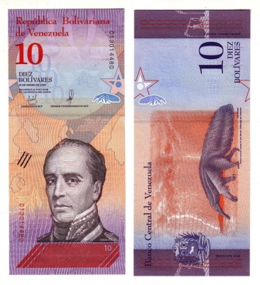 !!! VENEZUELA - 10 BOLIVARES 15 I 2018 - P 103 - UNC / SERIA F foto