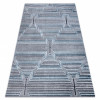 Covor Structural SIERRA G5018 țesute plate albastru - frize, caro, 160x220 cm, Dreptunghi, Polipropilena