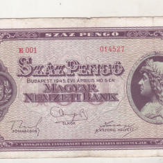 bnk bn Ungaria 100 pengo 1945
