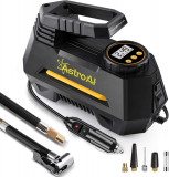 Compresor Auto AstroAI A220B, 12V, 100PSI, Digital, Lumina de urgenta, Adaptoare incluse, Negru, Generic