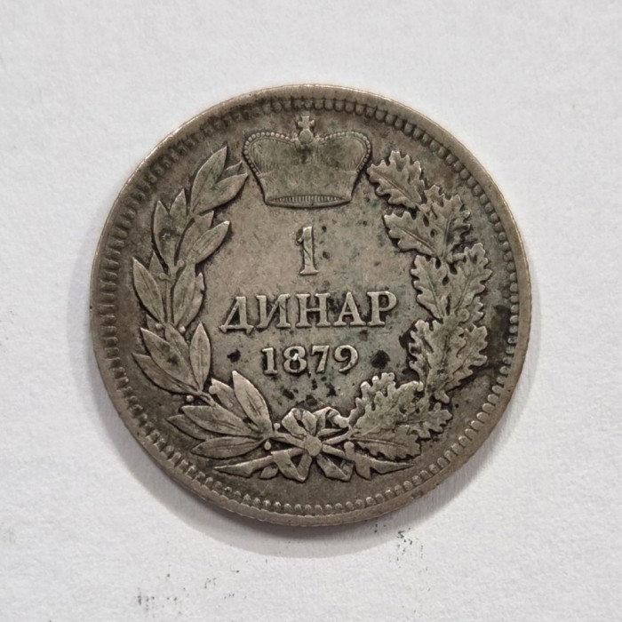 1 Dinar 1879 Serbia - Argint