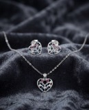 Cumpara ieftin Set din Argint 925 , zSpring Heart Garden, - Colier E i Cercei Inima cu Cristale Multicolore