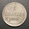 Moneda Argint 6 Kreuzer 1848 Austria Viena (A) Indoitura - Numismatica