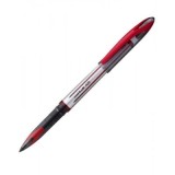 Roller Uni-ball AIR UBA-188L, 0. 7mm, corp argintiu, clips in culoarea scrisului rosu