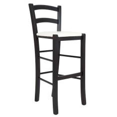 Scaun Paesana bar - cadru wenge - imitatie piele alb - 21894