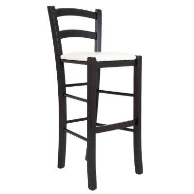 Scaun Paesana bar - cadru wenge - imitatie piele alb - 21894 foto