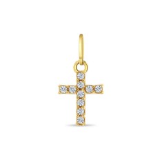 Pandant din Aur 14K, forma Cruce cu Pietre CZ