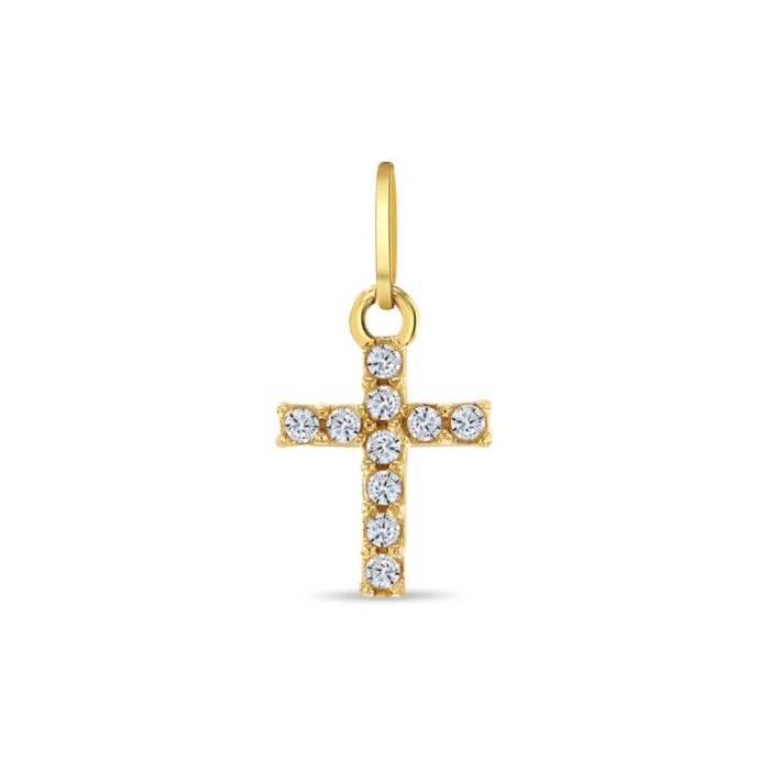 Pandant din Aur 14K, forma Cruce cu Pietre CZ