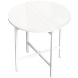 HOMCOM Masă de sufragerie pliabilă, masă de bucătărie rotundă &Oslash; 80 cm pentru 4 persoane cu 2 extensii, picioare din oțel, alb | Aosom Romania