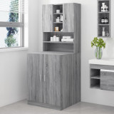 Dulap Masina de Spalat Gossi, Gri Sonoma, Lemn Prelucrat, 71x71.5x181.5 cm, Spatiu Depozitare Baie/Spalatorie