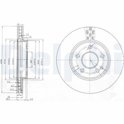 DELPHI BG3909 Disc frana foto